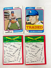 Vintagge 1974 Los Angeles Dogers Topps Baseball Cards (a4)