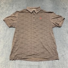 Travis Mathew Polo Shirt Mens XL Gray Striped Cotton Stretch Golf Tennis Outdoor