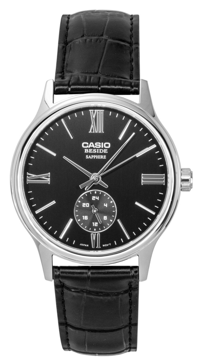 Casio Beside Analog Leather Strap Black Dial Quartz BMS-100L-1AV