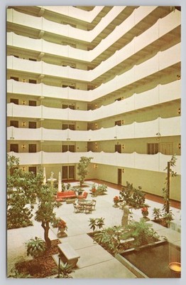 Vintage Denver CO Polo Club Condominium Atrium Dexter Press Postcard 1970s