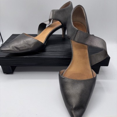 Corso Como Denice Gray Leather Pump Pointed Toe Formal Comfort Heel Women s 10