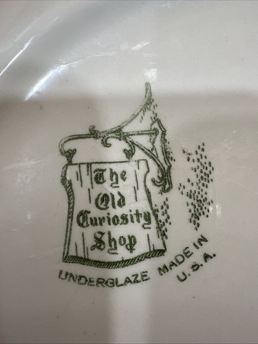 Vintage Rare The Old Curiosity Shop Cake Plate with Handles Green - Picture 7 of 9