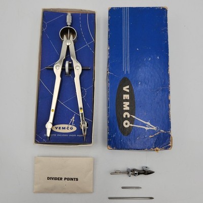 Vintage Vemco 40-C Compass With Original Box And Extra Points