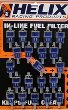 Helix Racing products Blue Fuel Filter, Stainless Steel Element, 1/4" ID 21 Pc