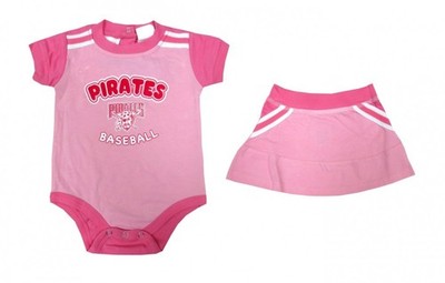 Pittsburgh Pirates MLB Baby Girls Pink Bodysuit/Skirt Set