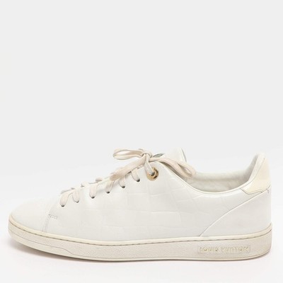 Louis Vuitton Frontrow Size 39 White Croc Embossed Leather Low Top Sneakers