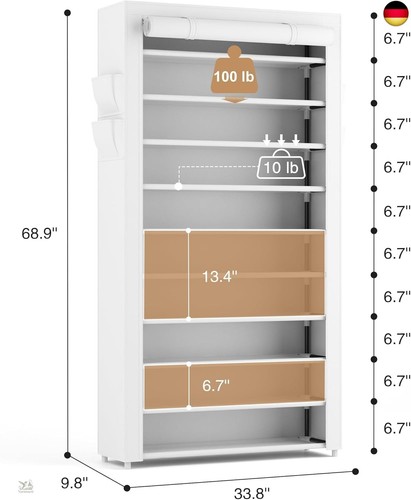 Vicye Schuhregal 11 Ebenen, Schuhschrank Hoch für 50 Paare Schuhe,  - Bild 3 von 8