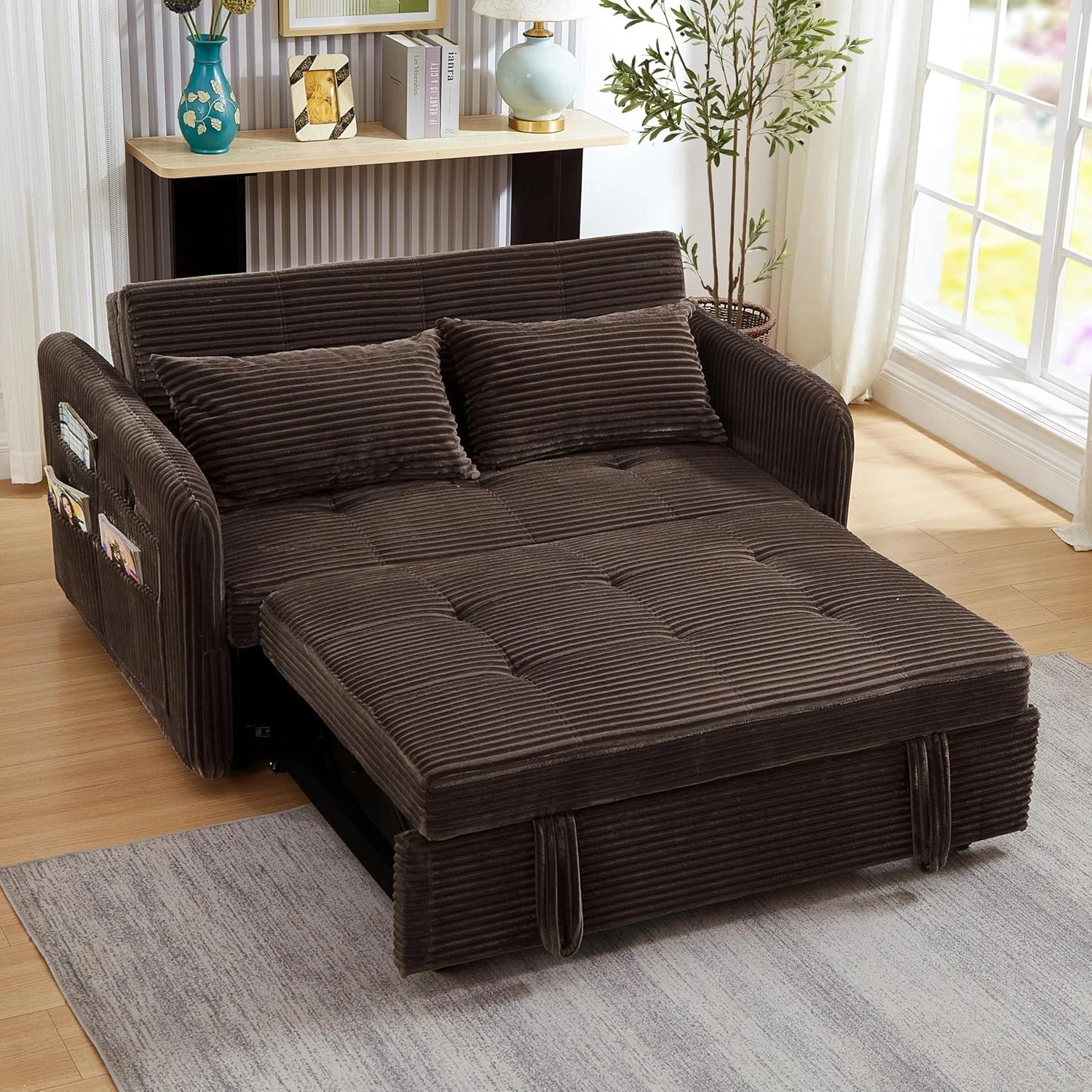 Convertible Sofa Bed with Cup Holder Pull Out Sleeper Sofa Bed USB Charger Ports
Opens in a new wind