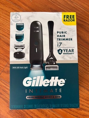 Gillette Intimate i7 Pubic Hair Trimmer + Free  Razor (Prevents Nicks & Cuts)