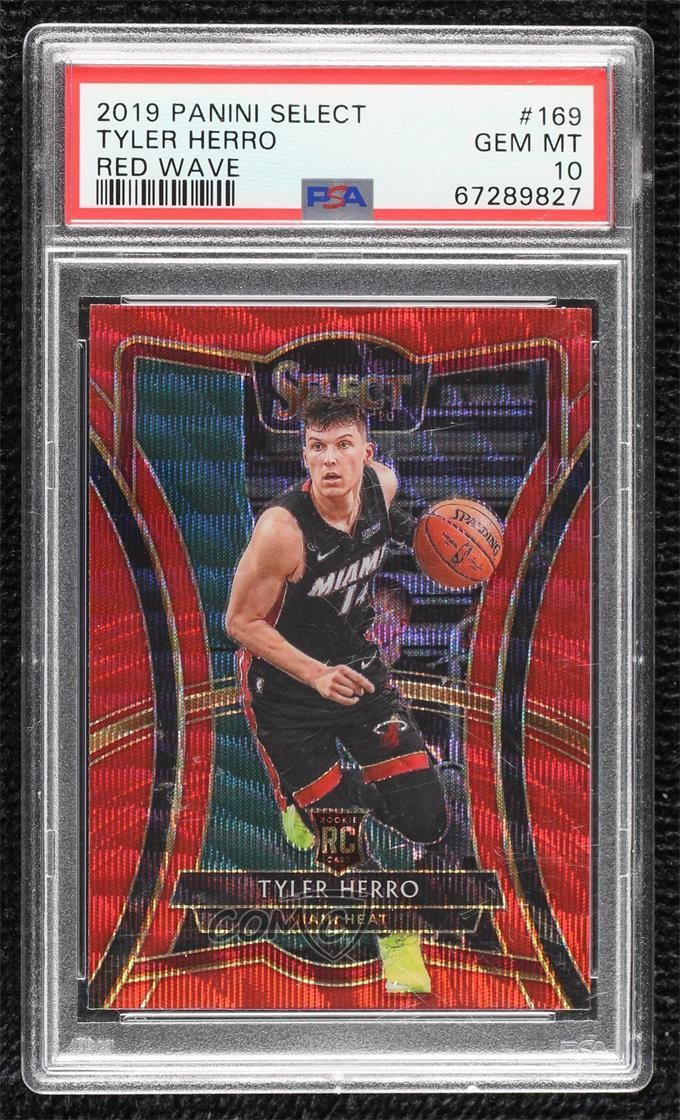 2019-20 Select Premier Level Tmall Red Wave Prizm Tyler Herro PSA 10 GEM MT gp1