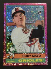 🔥🔥 2025 TOPPS HERITAGE CHROME COBY MAYO RC PINK SPARKLE SP ORIOLES!!! 🔥🔥