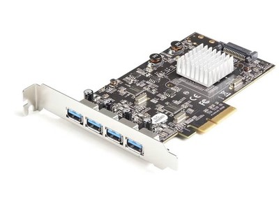 4-Port USB PCIe Card, USB 10Gbps, PCI Express Expansion Card with 2 Controllers