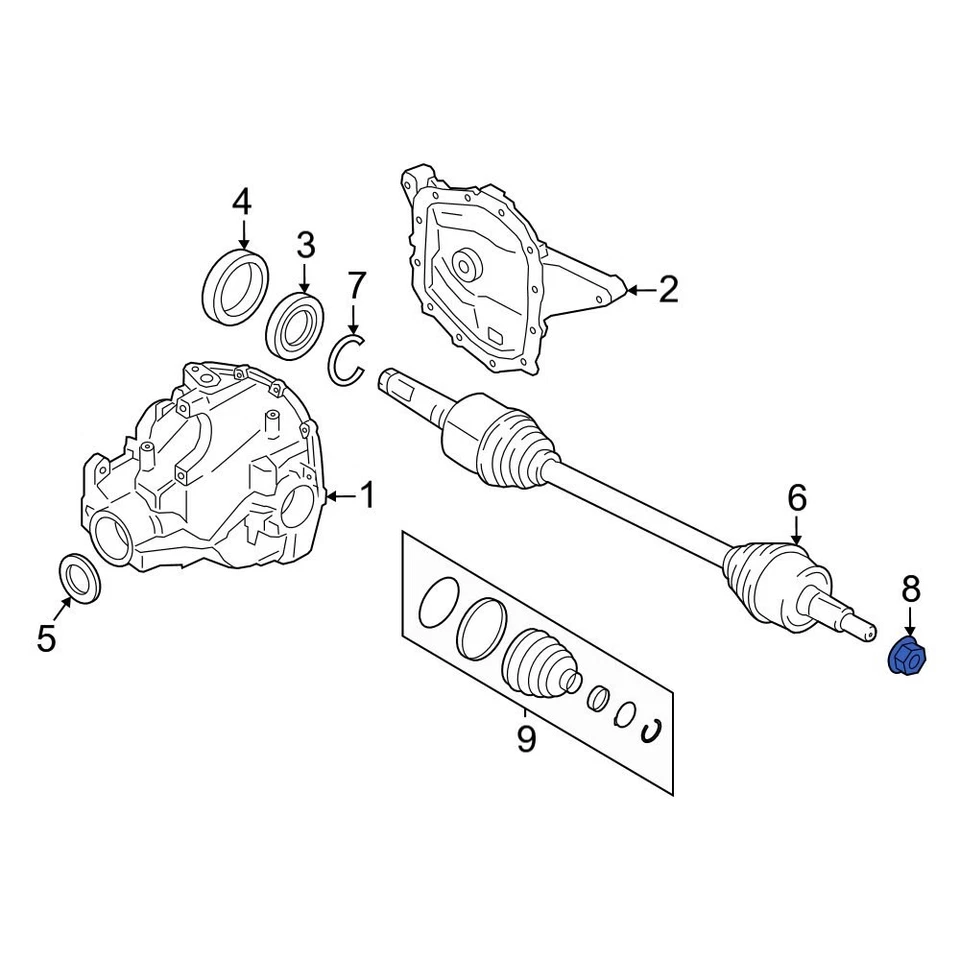 For Lincoln Navigator 2010-2024 Lincoln W707772S441 Rear CV Joint Nut Foto 4 de 4