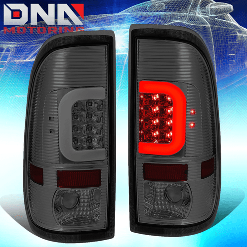 FOR 1999-2007 FORD SUPER DUTY F150 LED C-BAR TAIL BRAKE LIGHT STOP LAMPS SMOKED