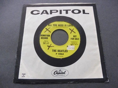 The Beatles – All You Need Is Love 1967 USA 45 CAPITOL DJ PROMO
