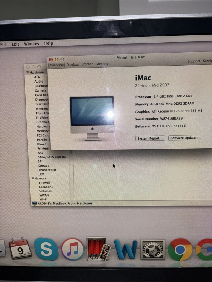 iMac All In One Desktop 24” Intel Core Duo 2 4gb Ram A1225 W/ Keyboard Tested - Image 2 of 4