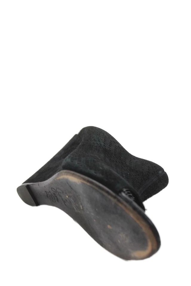 Joie Womens Perforated Suede Slide On Wedge Sandals Black Size 37.5 7.5 - Image 4 of 4