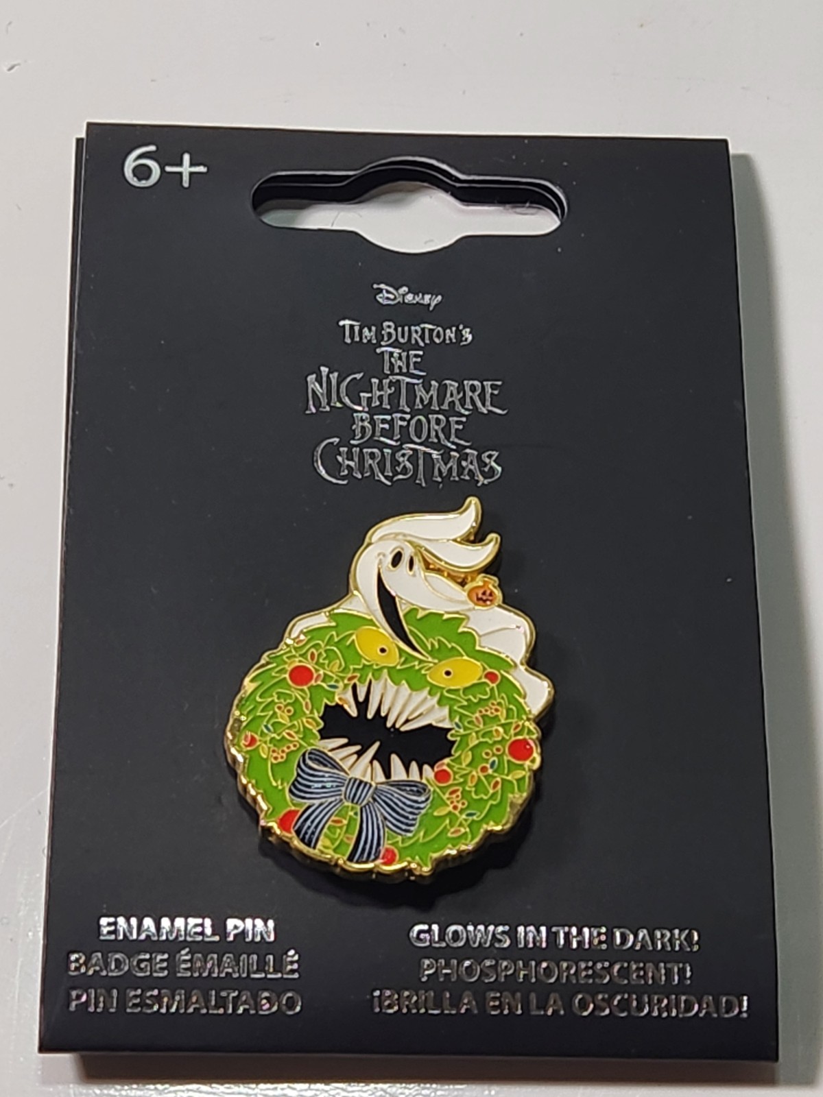 Loungefly Disney Nightmare Before Christmas Zero Wreath Glow-in-Dark Pin Enamel