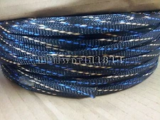 5Meter Sleeving High Density Braided 6mm Expandable Sleeve Black Blue