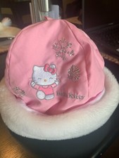 Adorable Hello Kitty Sanrio Child pink plush Winter hat Sz 8 or 1 to 3 yrs old
