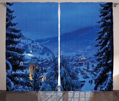 Scenery Curtains Winter Forest Trees Window Ds 2 Panel Set 108x84 Inches 8681684261806 Scenery Curtains Winter Forest Trees, Winter Scene Window Curtains