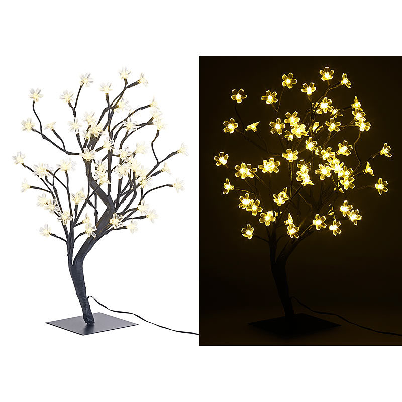 Lunartec LED-Baum mit 64 beleuchteten Blüten, 45 cm, IP44