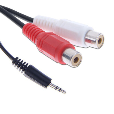 1ft 3.5mm Stereo Female To 2 RCA Male Y Adapter Cable - Headphone To RCA