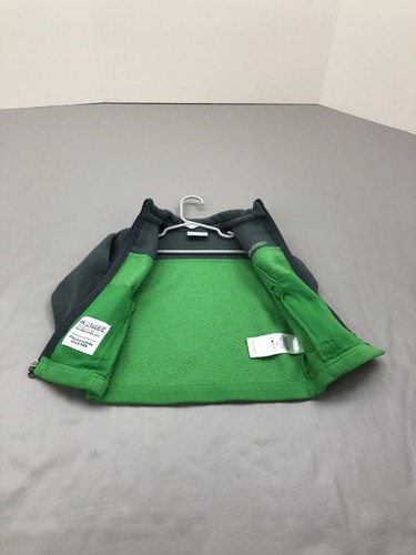 Columbia Children’s Toddler 3T Jacket Fleece Full Zip Pockets Gray Green Mock - Picture 8 of 11