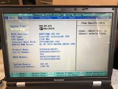 Lenovo 0769-ALU Laptop, 2GB Memory, 120GB HD SATA, Not Working | eBay