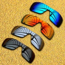 4 Pieces Polarized Lenses Replacement for-Oakley Batwolf-Black Silver Blue Red