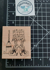 WITCH broomstick skirt boots mounted rubber STAMP Great Impressions F619 craft