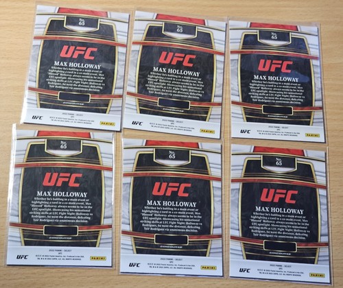 Lot of 6 - 2022 Panini Select UFC Concourse Max Holloway #65 - Picture 2 of 2