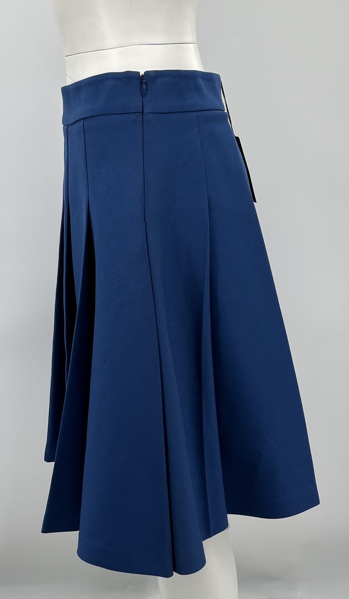 Jil Sander Navy Retail-$810 S16 Blue Inverted Pleat Knee