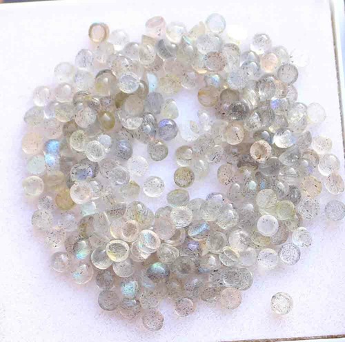 26,70 ct NATÜRLICHER MEHRFACH BLINKENDER LABRADORIT RUNDER CABOCHON LOSER EDELSTEIN
