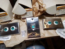 3 vtg NOS SWITCHCRAFT XLR WALL PLATE 3-pin Socket Audio CONNECTOR jack Chrome