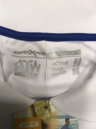 NWT Zeroxposur Men's White Short Sleeve Active Trail Water Polo Shirt - Small - Picture 4 of 12