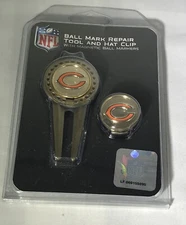 New Chicago Bears Ball Mark Repair Tool and Hat Clip Set MIP