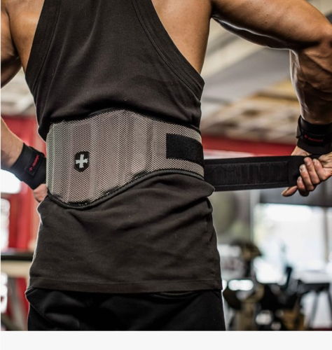 Harbinger Men's Firm Fit 7.5-Inch Black Gray Contoured Weightlifting Belt Size M