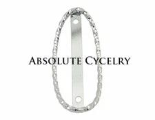 NEW! GENUINE VINTAGE LOWRIDER BICYCLE SQUARE TWISTED NAME PLATE TRIM IN CHROME.
