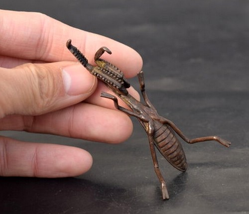 Solid Chinese Brass Mantis Statue Handwork Insect Tea Pet Decor | eBay