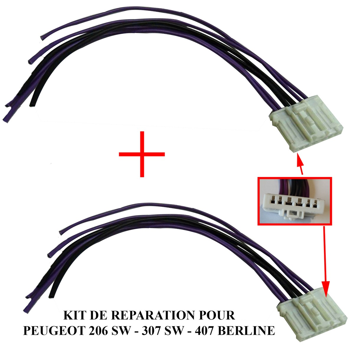Faisceau électrique Réparation Platine Feu Arrière Peugeot 206 307 407 - 6 Fils, 2 Ans Garantie