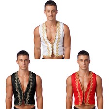 Mens Victorian Suit Vest Steampunk Gothic Medieval Waistcoat Carnival Costume