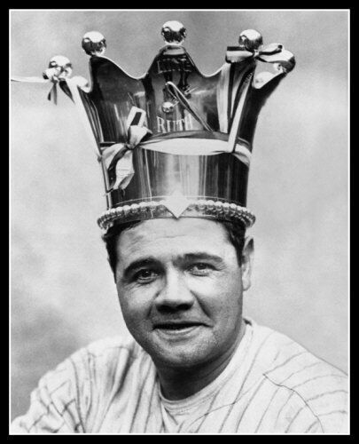 Babe Ruth Yankees As A King 8x10 Picture Celebrity Print