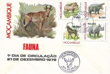 MOZAMBIQUE ✱1976 FDC ✱ FAUNE WWF VIE SAUVAGE HYPO RHINO