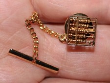 VINTAGE 14K GOLD ABACUS TIE TACK