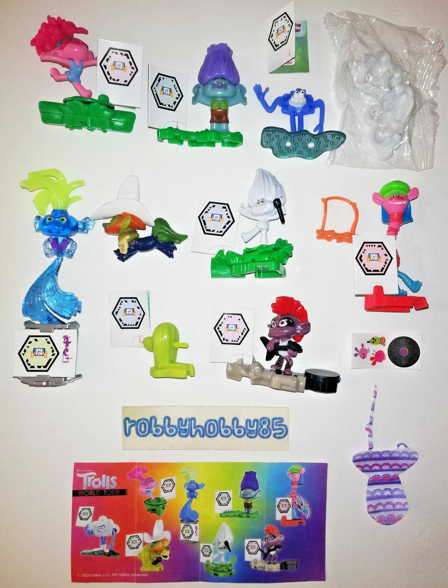 TROLLS WORLD TOUR COMPLETE SET OF PAPERS KINDER JOY SURPRISE