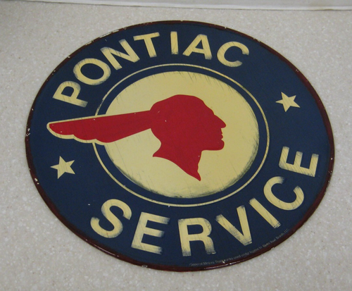 GENERAL MOTORS PONTIAC SERVICE METAL WALL HANGING - Picture 1 of 2
