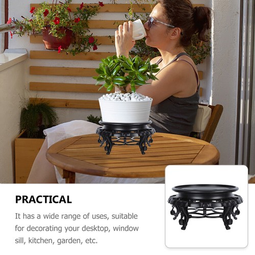 1PZ Espositore per Piante Piccolo Vaso Base Scultura Base Fioriera in Legno - Foto 11 di 12