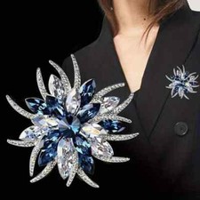 Luxury Flower Brooch Women's Pin Suit Accessories Crystal Sunflower Brooch