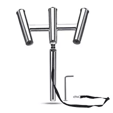 304 Stainless Steel Marine Boat Outrigger Stylish 3 Tubes Fishing Rod Holder